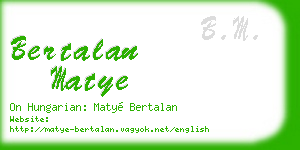 bertalan matye business card